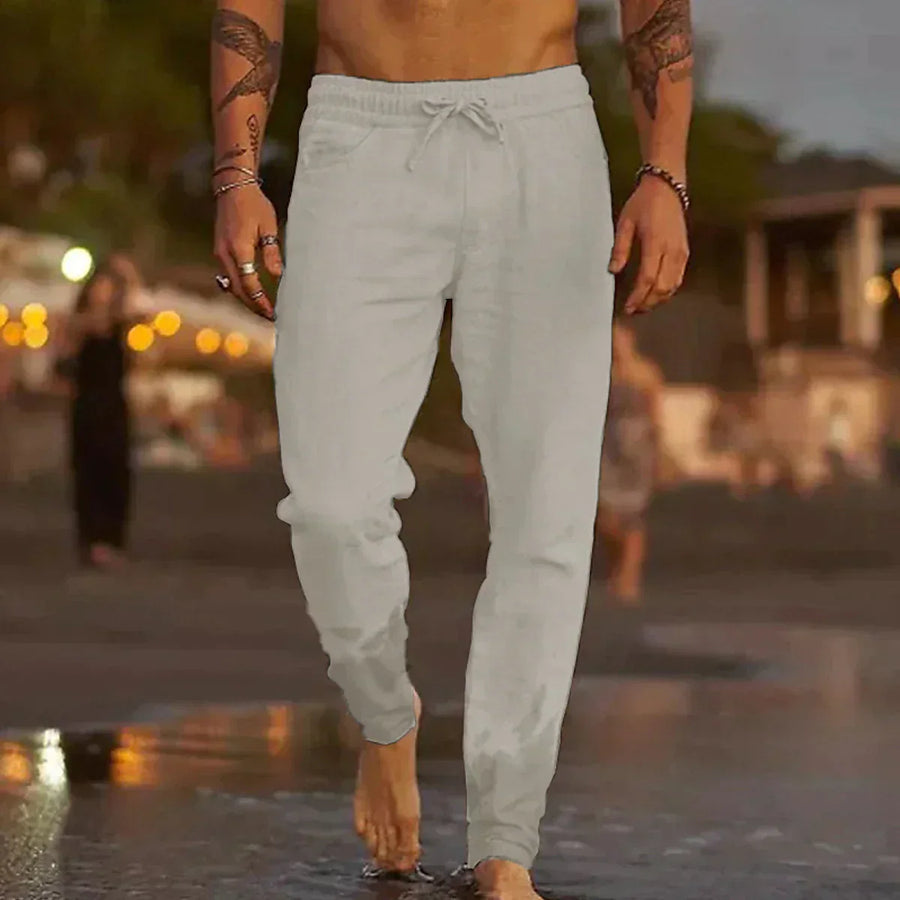 Men's Loose Linen Drawstring Trousers