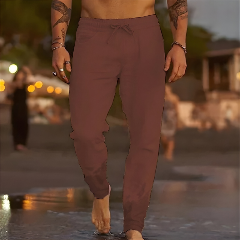 Men's Loose Linen Drawstring Trousers