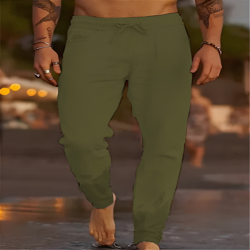 Men's Loose Linen Drawstring Trousers