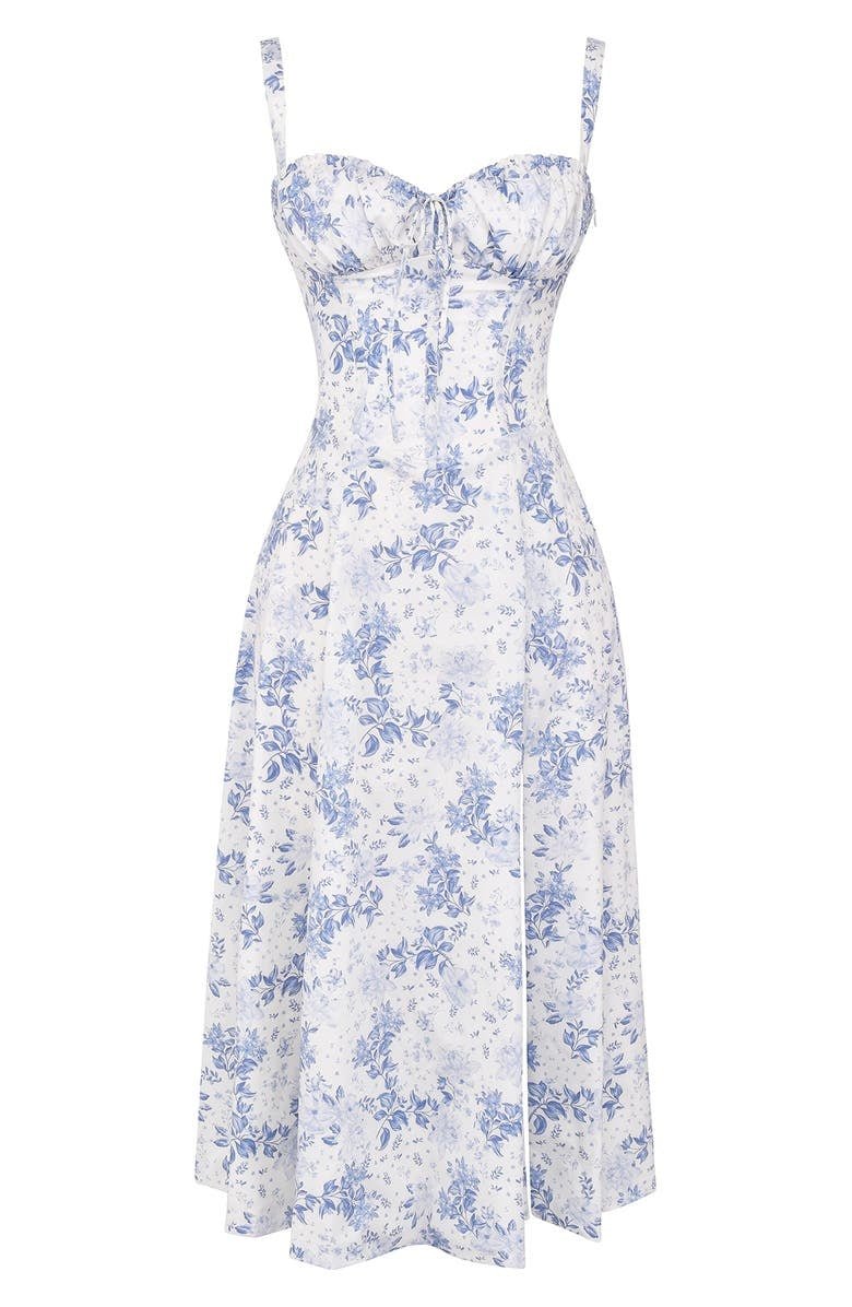 Dámské květované korzetové šaty | Midi