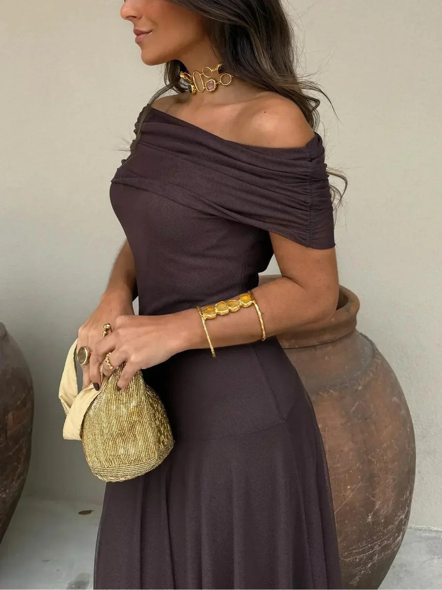 Women's Off-Shoulder Evening Dress | Maxi