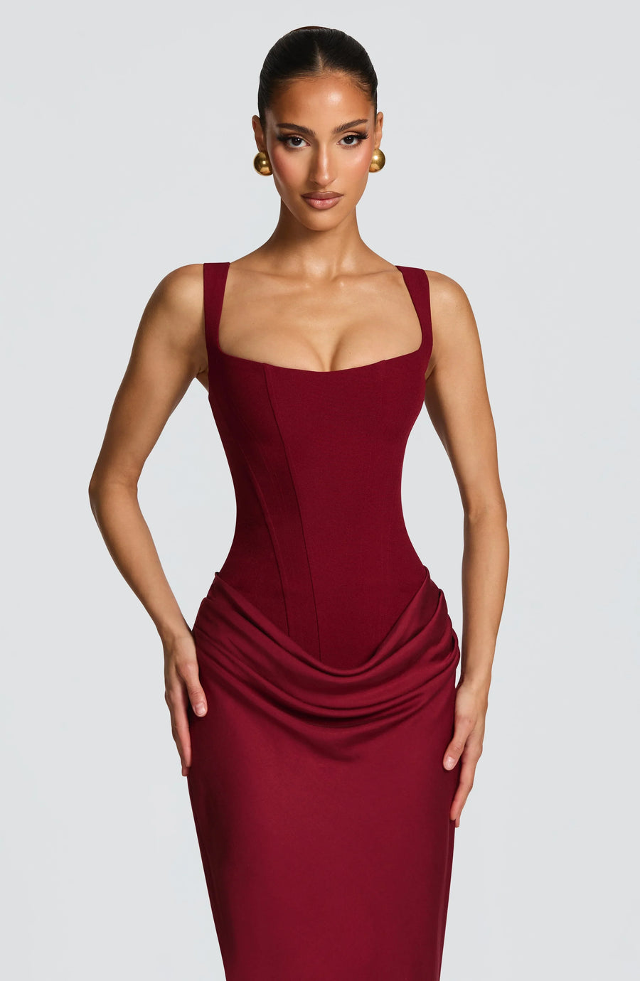 Women's Evening Dress with Square Neckline | Maxi