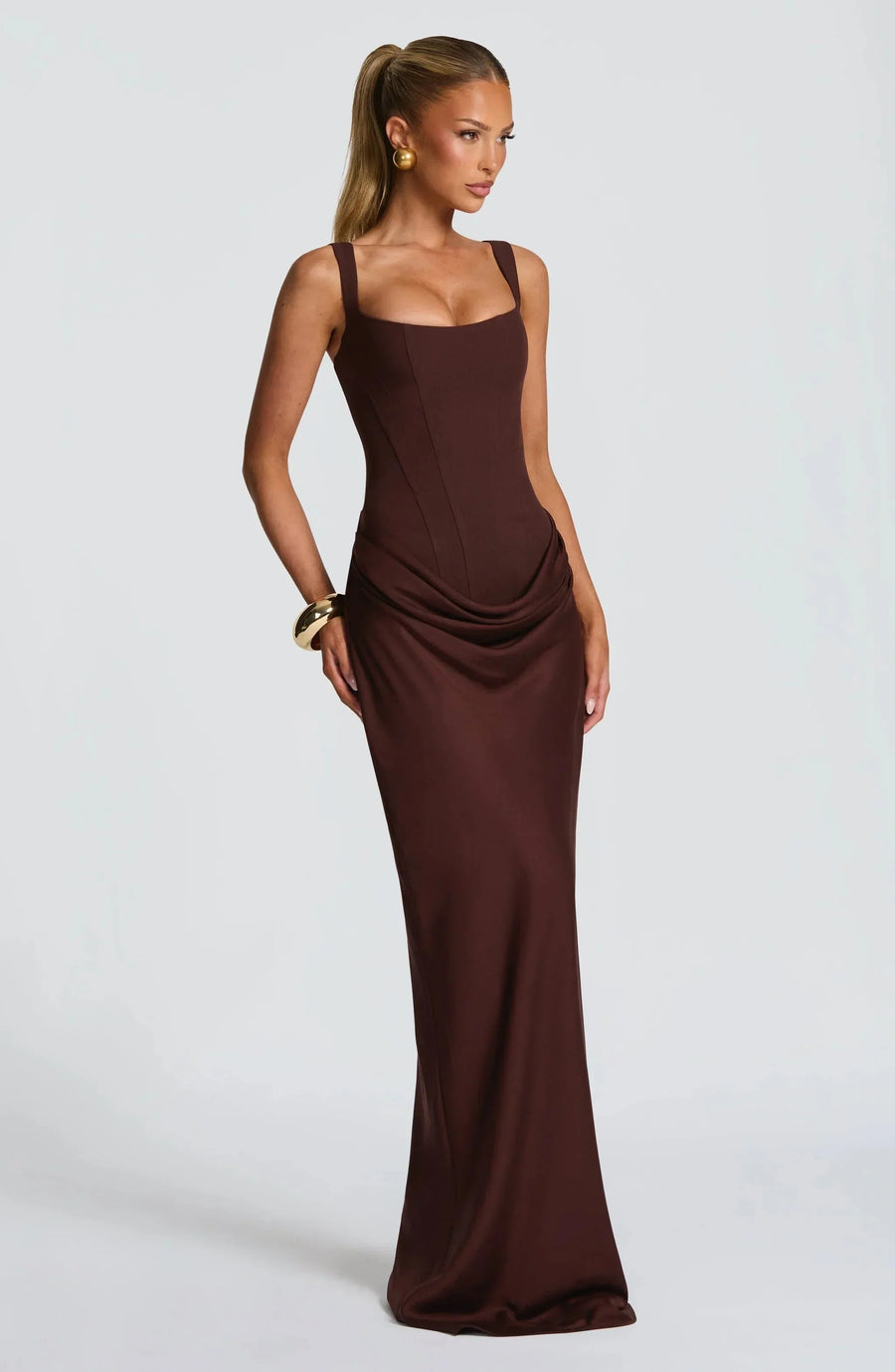 Women's Evening Dress with Square Neckline | Maxi