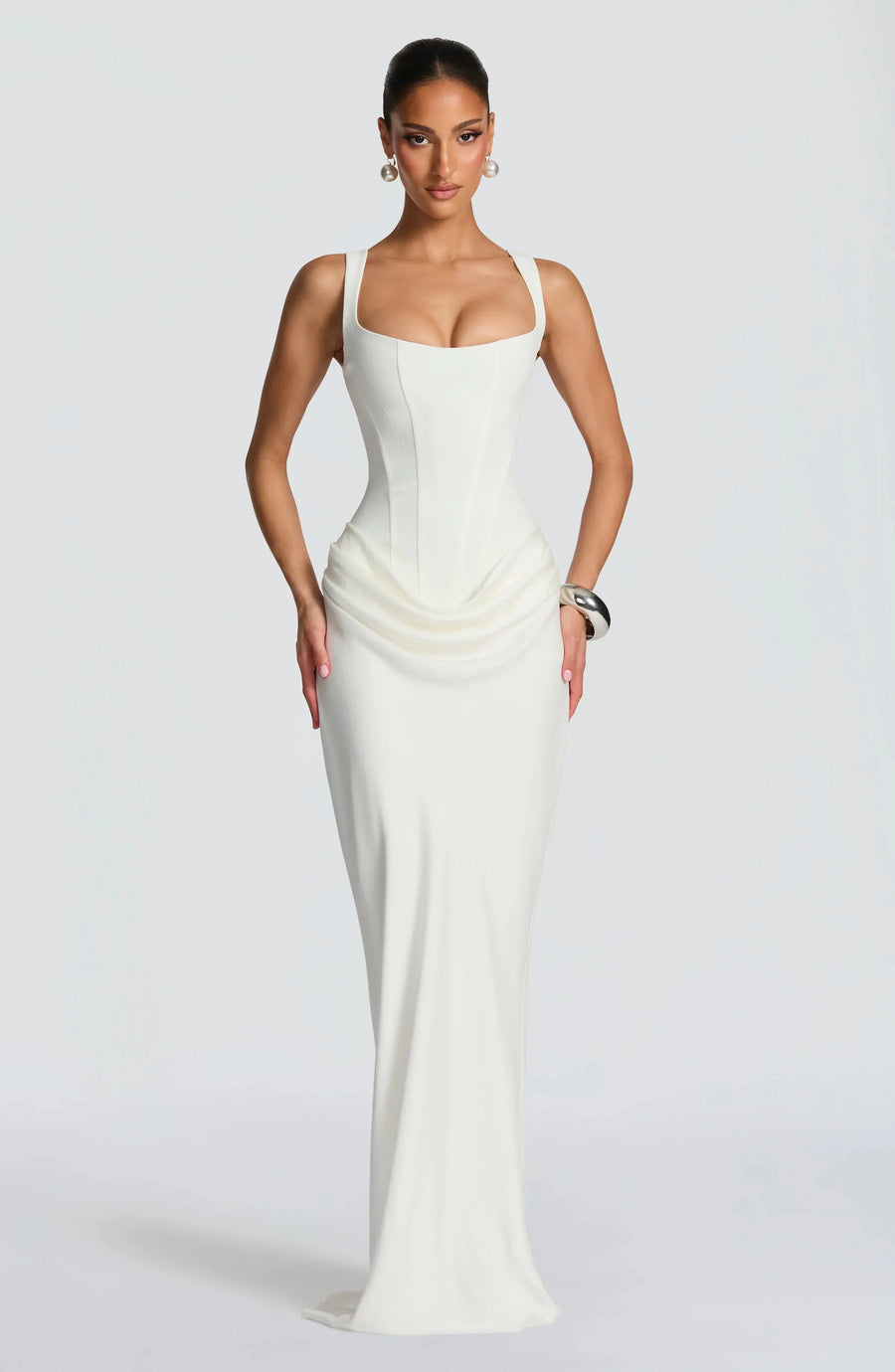 Women's Evening Dress with Square Neckline | Maxi