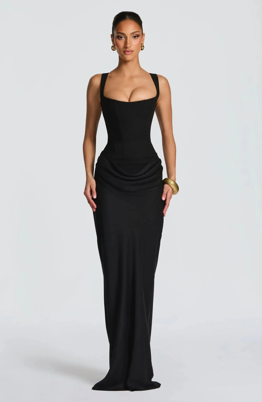 Women's Evening Dress with Square Neckline | Maxi