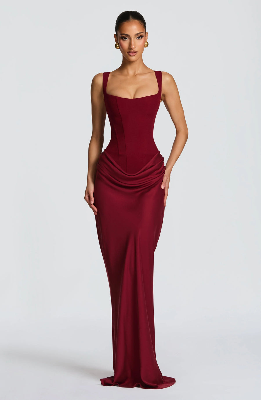 Women's Evening Dress with Square Neckline | Maxi